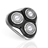 MAX-T replacement shaver head closeup with precision blades for a smooth shave