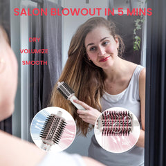 MaxGroom hair dryer brush fast airflow cuts styling time for busy mornings.