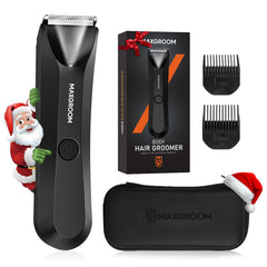 MAXGROOM Manscape Trimmer with ergonomic handle for comfortable grooming sessions.