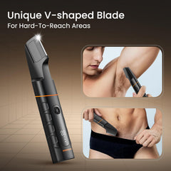 MAXGROOM T-shaped hair clipper head with 4 guide combs for versatile styling.