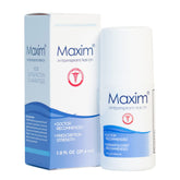 MAXIM clinical-strength antiperspirant bottle demonstrates strong sweat control for daily wear.