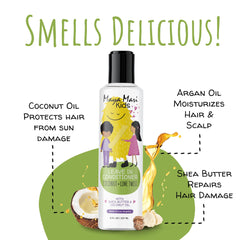 MAYA MARI label close-up highlighting premium ingredients for delicate hair