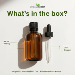 Mayans Secret Apricot Oil dropper releases a controlled amount of golden oil