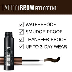Maybelline Brow Tattoo finish delivers salon-like brows at home with waterproof wear.
