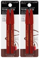 Maybelline Expert Wear Twin Brow & Eye Pencil in dark brown for long-wearing brows and eyes.