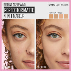 Maybelline Instant Age Rewind 4-in-1 Matte creamy texture ready for weightless coverage.