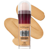 Maybelline Instant Age Rewind Eraser Foundation bottle label promoting an even skin tone.