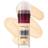 Maybelline Instant Age Rewind Eraser Foundation bottle for smooth, even finish.