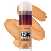 Maybelline Instant Age Rewind Eraser Foundation bottle delivering a natural, crease-free finish.