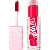 Maybelline Lifter Gloss Plump bottle showcases heated plump formula for glossy lips.