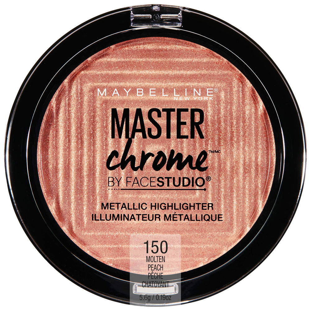 Maybelline Master Chrome Molten Peach compact reflects light for radiant cheek glow