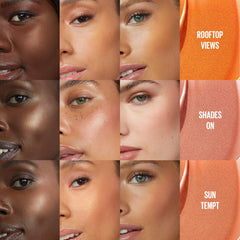 Maybelline Sunkisser glowy cheek closeup illustrates natural sunkissed finish.