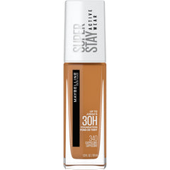 Maybelline Super Stay bottle-pump demonstrates long-wear coverage for busy days.