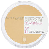 Maybelline Super Stay powder foundation in Golden Caramel compact delivers full coverage and matte finish.