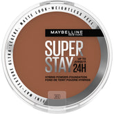 Maybelline Super Stay Hybrid Powder Foundation compact close-up showing long-wear matte coverage