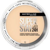 Maybelline Super Stay Hybrid Powder Foundation compact closeup with a matte finish