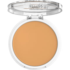 Maybelline Super Stay Hybrid Powder Foundation matte finish closeup showing velvety texture