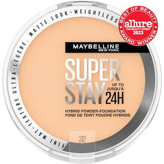 Maybelline Super Stay Hybrid Powder Foundation shade 312 swatches reveal medium-to-full matte coverage