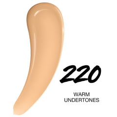 Maybelline Super Stay Lumi-Matte Foundation texture closeup highlights breathable, weightless finish.