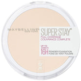 Maybelline Super Stay powder foundation compact packaging for long-lasting matte wear.