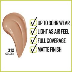 Maybelline Super Stay swatch on skin demonstrates even color and long-wear performance.