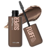 Maybelline Superfluff Brow Mousse tube in medium brown for soft full brows.