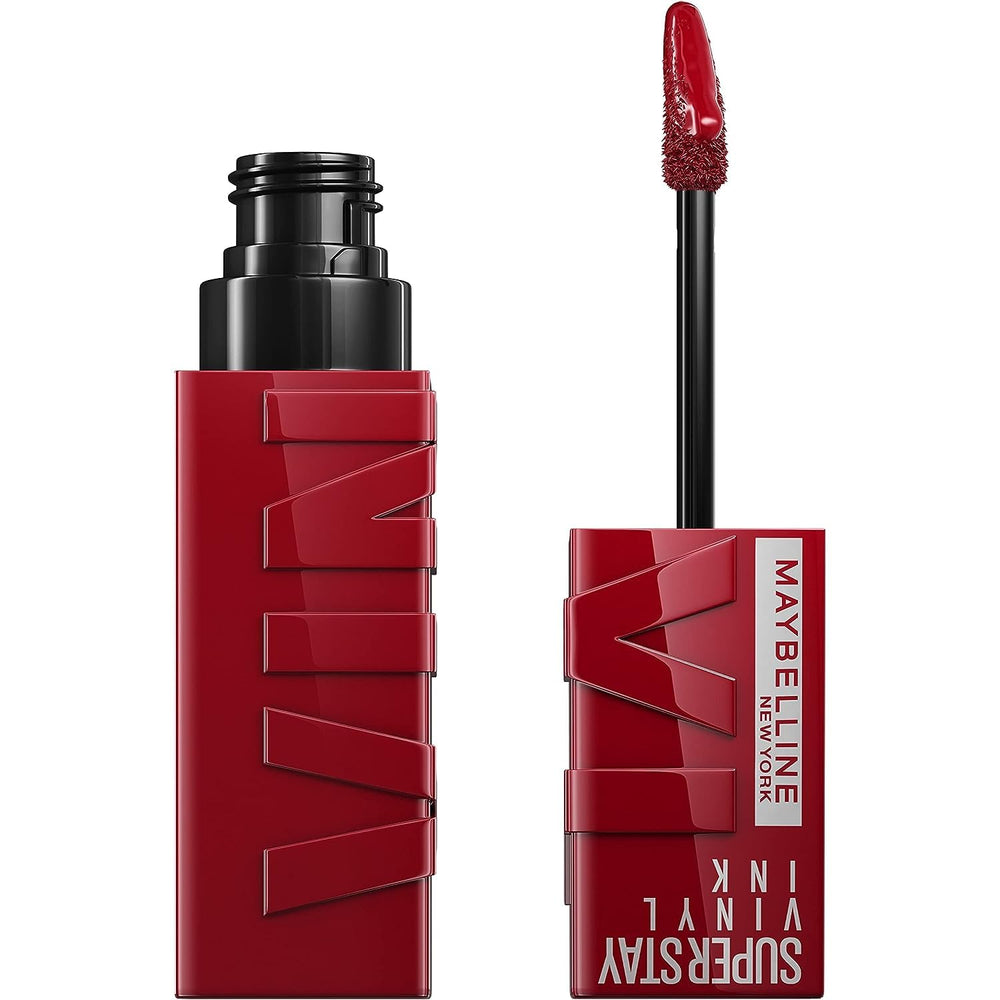 Maybelline Super Stay Vinyl Ink lipcolor bottle closeup showing glossy, long-wearing finish