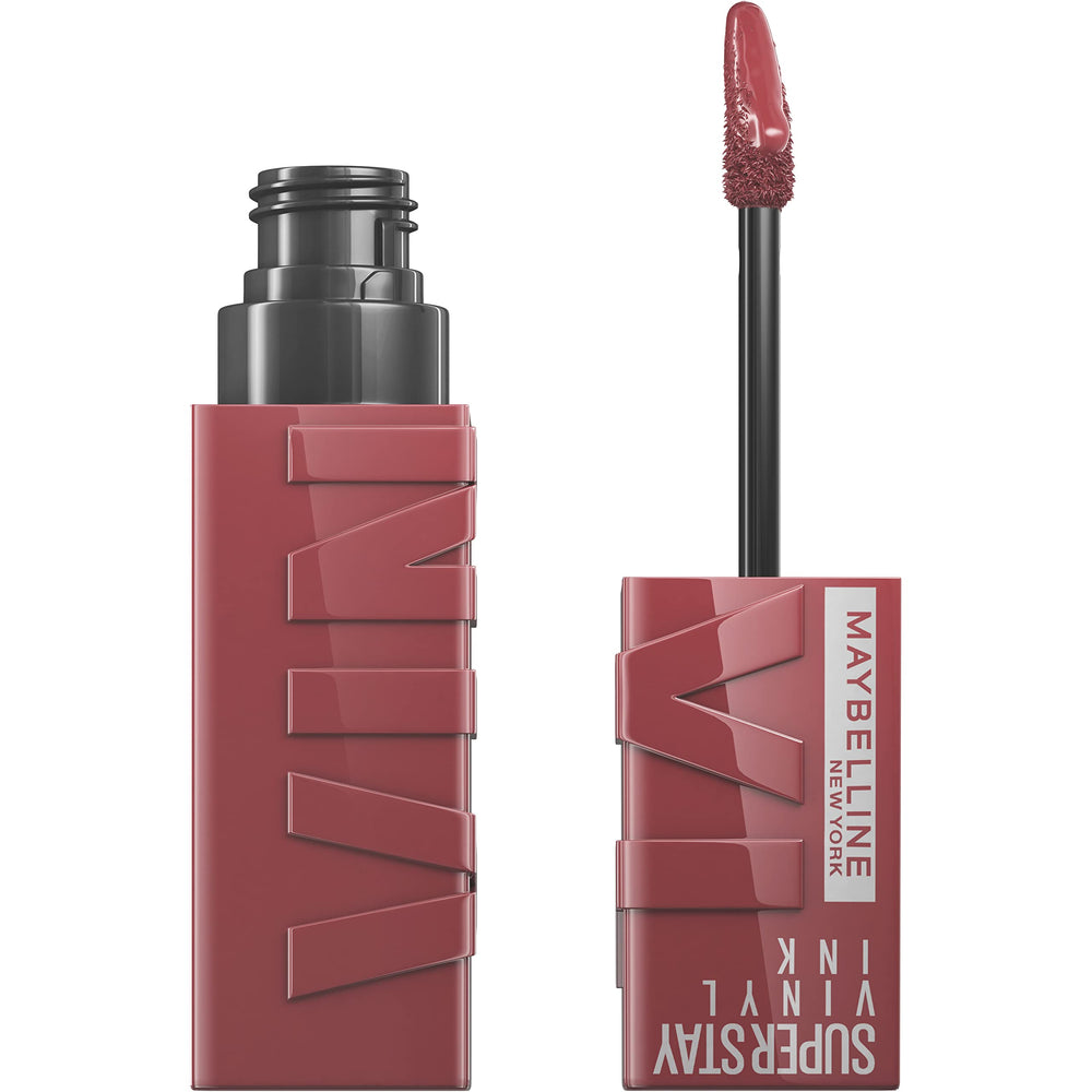 Maybelline Super Stay Vinyl Ink lipcolor tube closeup shows glossy, long-wear color