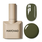 MAYCHAO camouflage-green gel polish bottle—long-wear shade for at-home manicures.