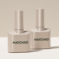 Maychao gel polish bottle front view highlighting color shift and gloss