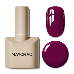MAYCHAO Vino Red gel nail polish bottle shows rich claret color for salon-ready nails.