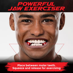 Mayena Jaw Exerciser at 40lbs in use for mid-level jawline toning.