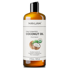 MAYJAM fractionated coconut oil bottle pump for skin hydration