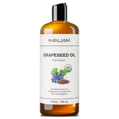 MAYJAM grapeseed oil bottle pour for easy daily skin and hair use