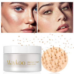 MAYKOO Freckle Cushion application demonstrates quick, natural freckle placement for sun-kissed look
