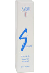 Mayumi Squalane Skin Oil bottle demonstrates lightweight hydration for daily use.