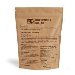 MB Herbals Growth Booster Hair Pack applied to hair for conditioning and smoother texture.