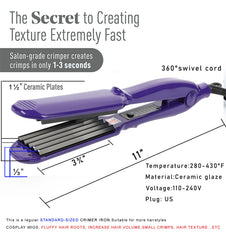 MBHAIR crimper features ergonomic handle for comfortable grip during long styling sessions.