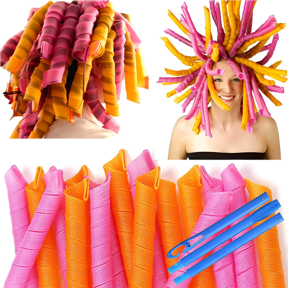 MC MAGIC CURLER spiral curlers pack with 50 pieces for versatile long-hair curling options