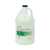 McKesson antimicrobial hand soap bottle on sink promotes clean hands and moisturized skin with aloe.