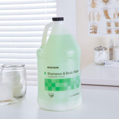 McKesson Body Wash Shampoo cucumber melon bottle conveys refreshing aroma for daily showers.