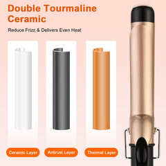 MCODON Curling Iron heat resistant glove included supports safer styling.