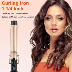 MCODON Curling Iron tourmaline ceramic barrel demonstrates glossy styling.