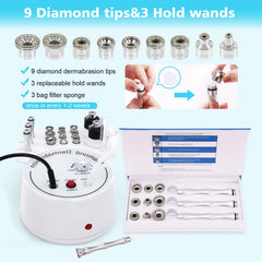 mcwdoit wand and diamond tips setup enables tailored exfoliation across facial zones.