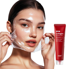 MDP Red Lacto Collagen Mask in a bottle, offering deep hydration benefits.