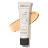 MDSolarSciences Gleam and Glow SPF50 bottle demonstrates lightweight hydration and sun protection.