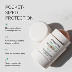 MDSolarSciences tinted solar stick on skin for easy reapplication over makeup.