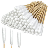 Meanhoo 6-inch dog ear swabs pack with bamboo handle for thorough cleaning.