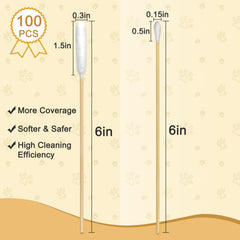Meanhoo long-reach swabs with wooden handle enabling deep cleaning reach.