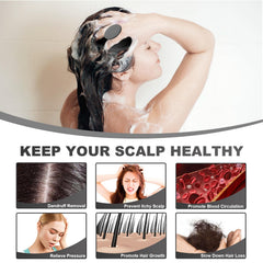 Meartchy scalp massager exfoliates scalp and helps remove flakes during washing